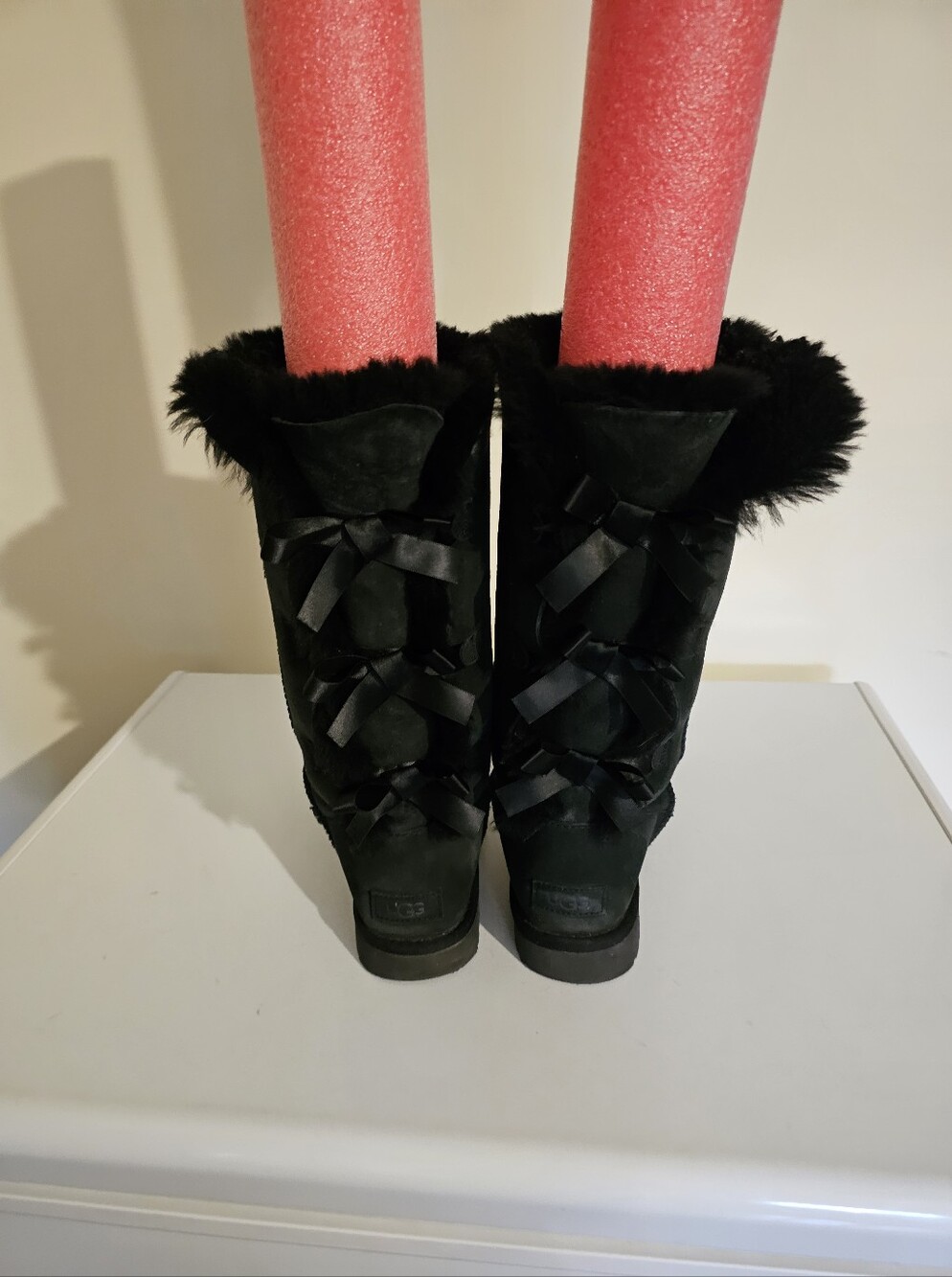 Ugg Black Tall Bailey Bows Boots - Women
